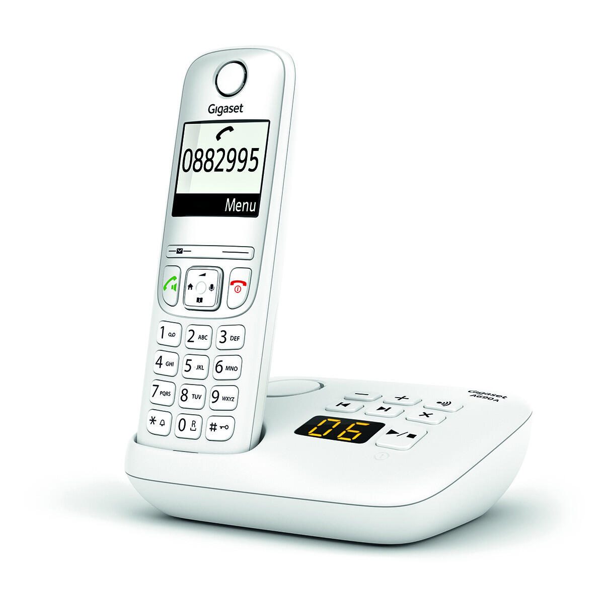 Gigaset A690A Schnurlostelefon mit Anrufbeantworter - weiß - Afbeelding 1 van 1