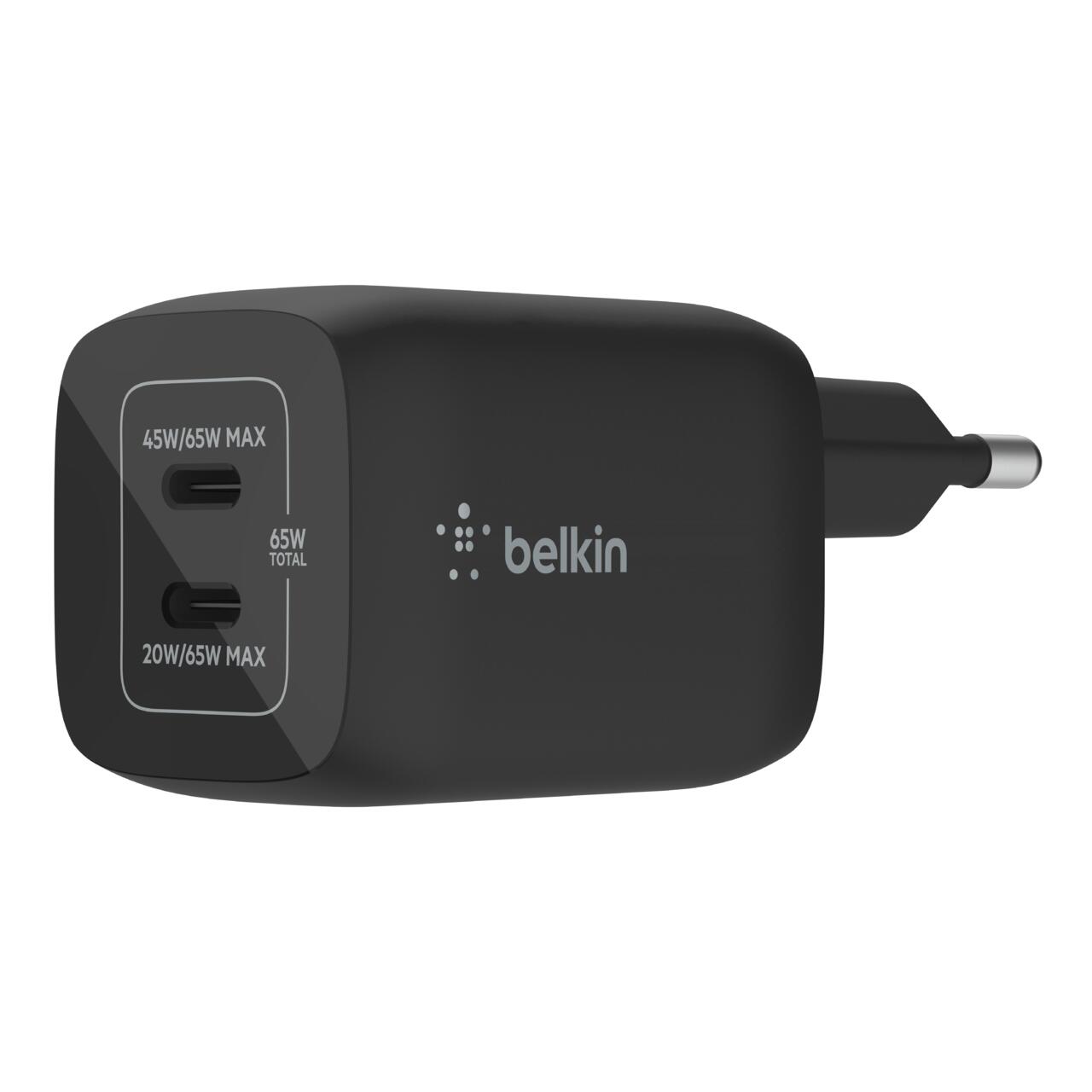 Belkin BoostCharge Pro Nero Interno (BELKIN 65 W DUAL USB-C GAN - LADEGERAET MIT - Afbeelding 1 van 1